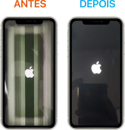 iPhone XR molhou muito e danificou a tela. Vai perdendo a cor e ficando branco a medida que fica ligado. Tela Restaurada e instalada por profissional com mais de 9 anos de experiência no bairro Taquaril