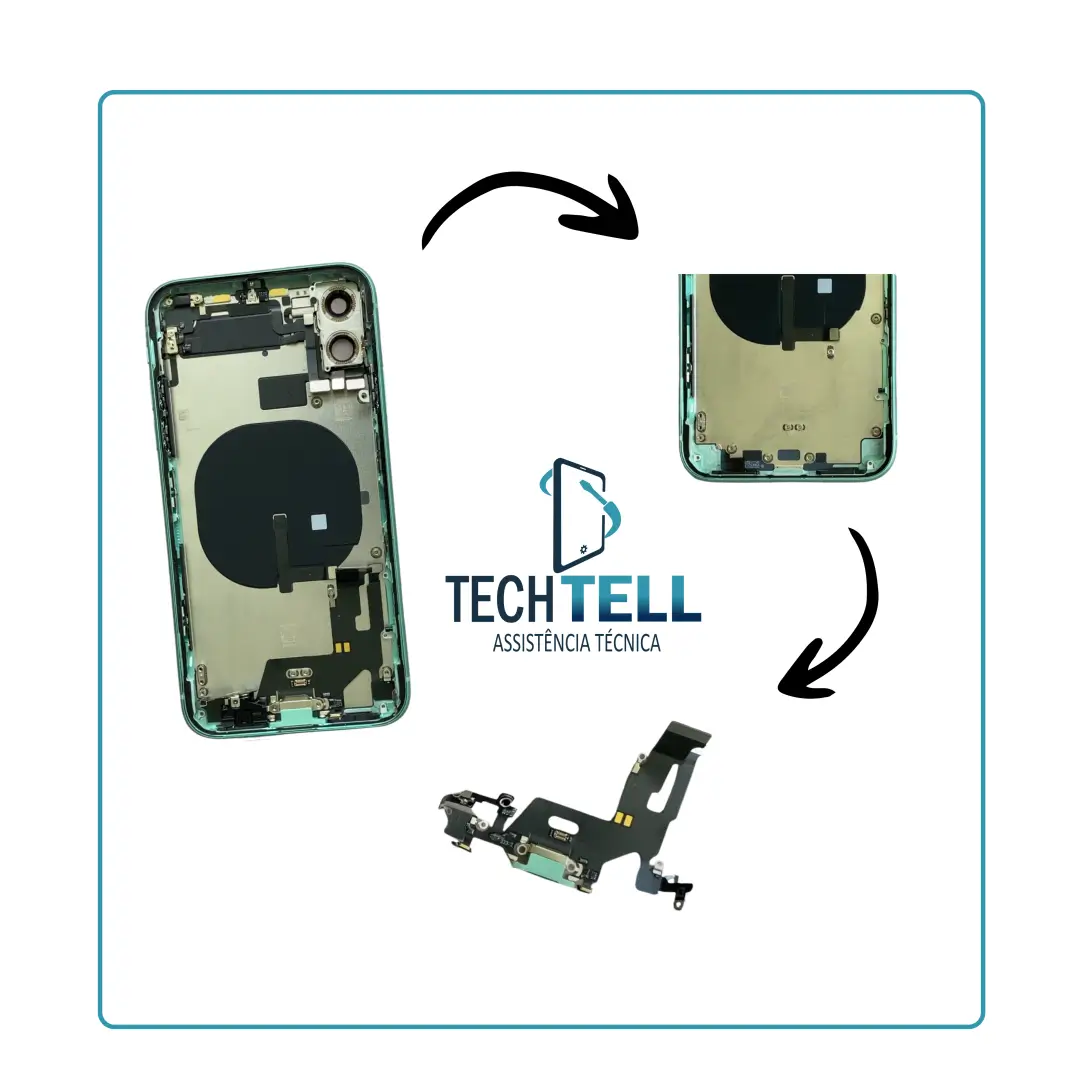 processo de troca do conector de carga do iPhone 11